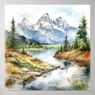 Grand Teton National Park Painting Print