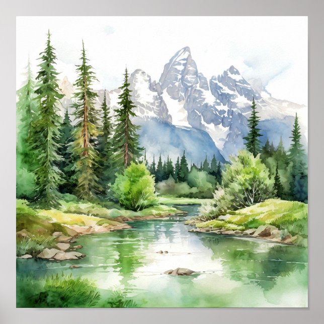 Grand Teton National Park Painting Print (Front)