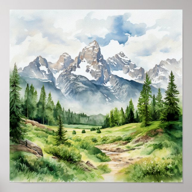Grand Teton National Park Painting Print (Front)