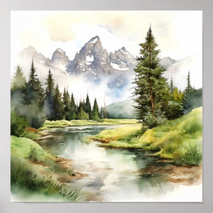Grand Teton National Park Painting Print