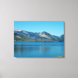 Grand teton National Park. Picture of lake, sky Canvas Print