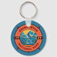 Grand Teton National Park Retro Compass Emblem
