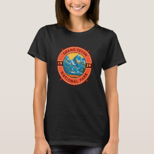 Grand Teton National Park Retro Compass Emblem T-Shirt