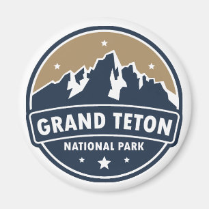 Grand Teton National Park Round Emblem Magnet