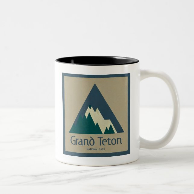Grand Teton National Park Rustic Two-Tone Coffee Mug (Right)