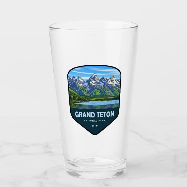 Grand Teton National Park Shield Glass (Front)