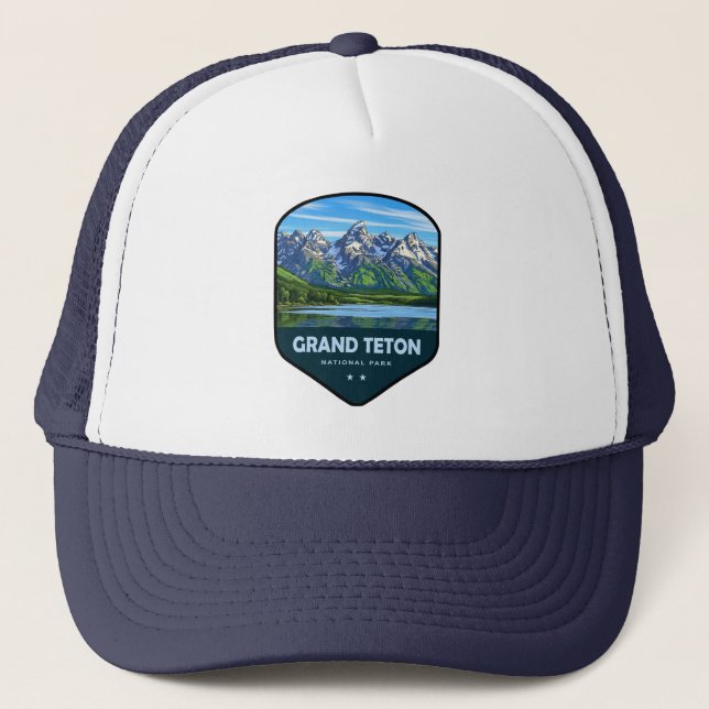 Grand Teton National Park Shield Trucker Hat (Front)