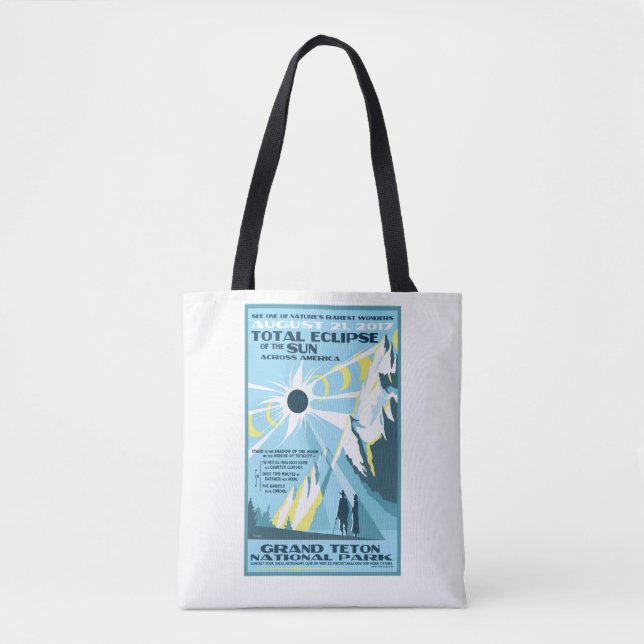 Grand Teton National Park Solar Eclipse Tote Bag (Front)