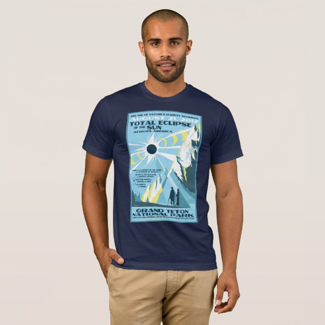 Grand Teton National Park Solar Eclipse Tshirt (Front Full)