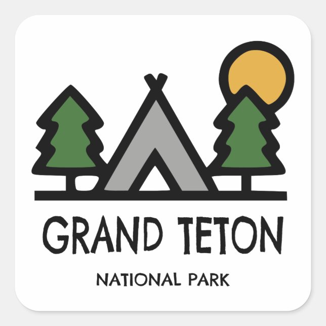 Grand Teton National Park Square Sticker (Front)