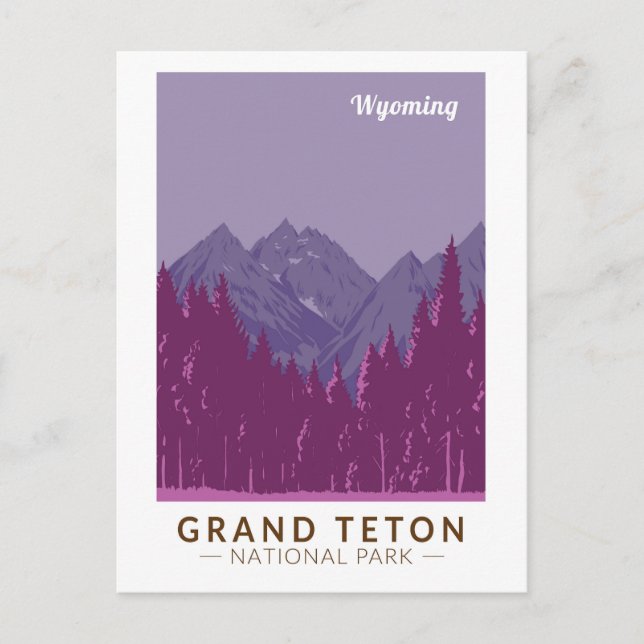 Grand Teton National Park Teton Range Travel Art Postcard (Front)