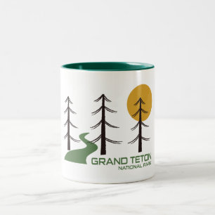 Grand Teton National Park Trail Two-Tone Coffee Mug