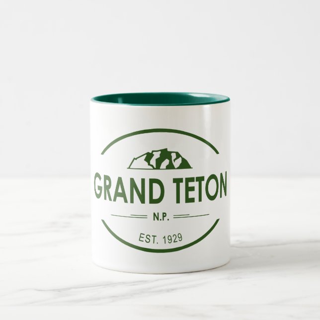 Grand Teton National Park Two-Tone Coffee Mug (Center)
