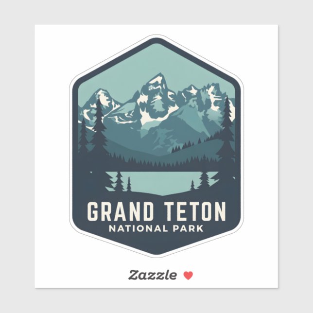 Grand Teton National Park Vintage Badge Sticker -  (Sheet)