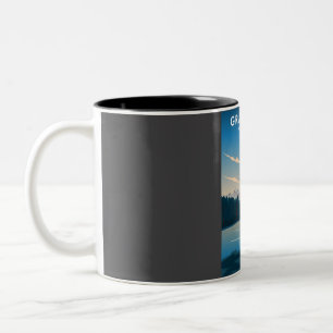 Grand Teton National Park Vintage Minimal Travel P Two-Tone Coffee Mug