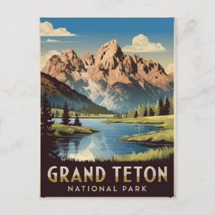 Grand Teton National Park Vintage Postcard