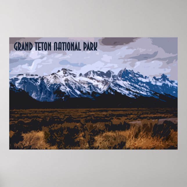 Grand Teton National Park Vintage Poster (Front)