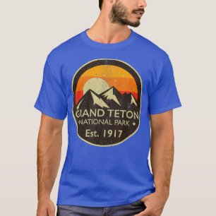 Grand Teton National Park Vintage Retro Hiking T-Shirt