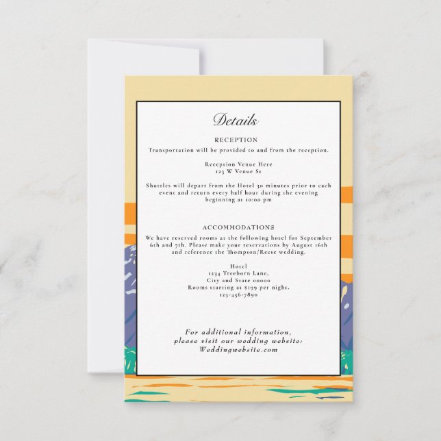 Grand Teton National Park Wedding Details Retro Invitation (Front)