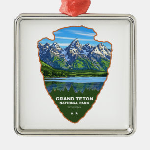 Grand Teton National Park Wyoming Arrowhead Metal Tree Decoration