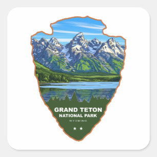 Grand Teton National Park Wyoming Arrowhead Square Sticker