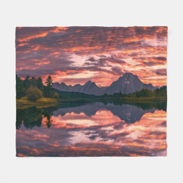 Grand Teton National Park, Wyoming Fleece Blanket (Front (Horizontal))
