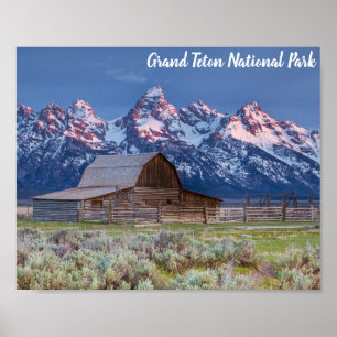 Grand Teton National Park Wyoming Mountains Barn Poster