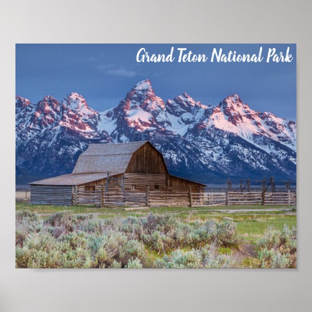 Grand Teton National Park Wyoming Mountains Barn Poster (Front)