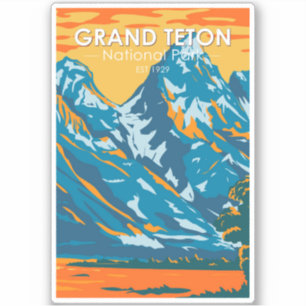 Grand Teton National Park Wyoming Retro