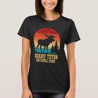 Grand Teton National Park Wyoming Retro Moose Trav T-Shirt
