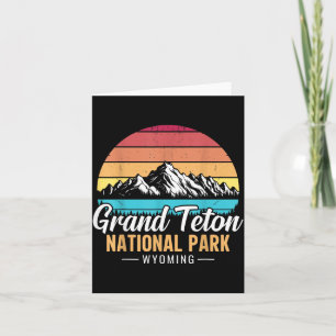 Grand Teton National Park Wyoming Retro Mountains Card