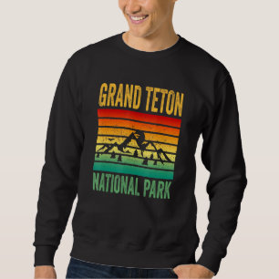 Grand Teton National Park Wyoming Retro Sunset Sou Sweatshirt