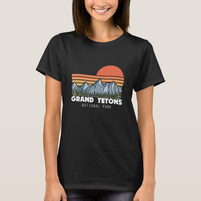Grand Teton National Park Wyoming Souvenir Mountai T-Shirt (Front)