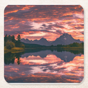 Grand Teton National Park, Wyoming Square Paper Coaster