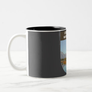 Grand Teton National Park - Wyoming  Two-Tone Coffee Mug