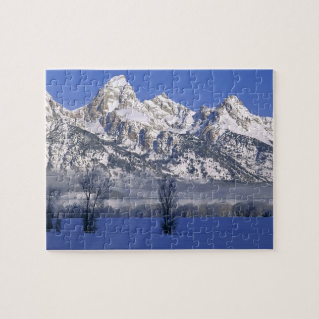 GRAND TETON NATIONAL PARK, WYOMING. USA. Fog & Jigsaw Puzzle (Horizontal)