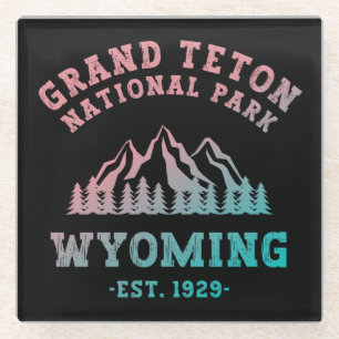 Grand Teton National Park Wyoming USA Gradient Glass Coaster