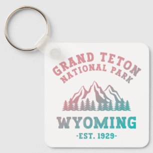 Grand Teton National Park Wyoming USA Gradient Key Ring