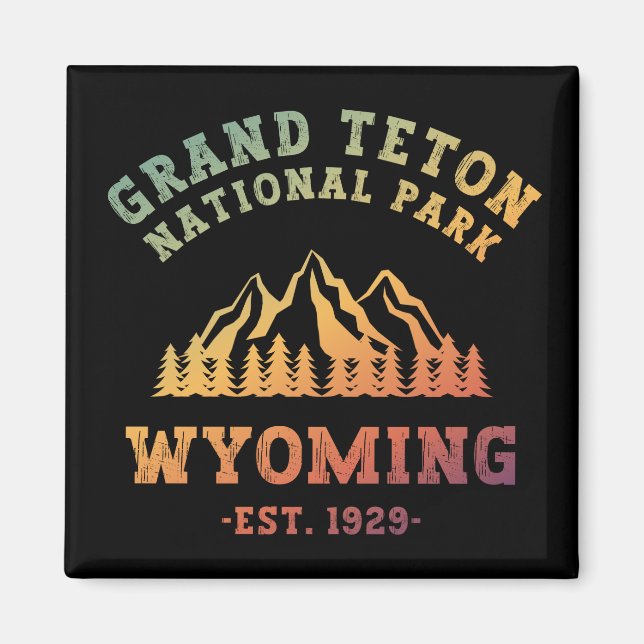Grand Teton National Park Wyoming USA Gradient Magnet (Front)