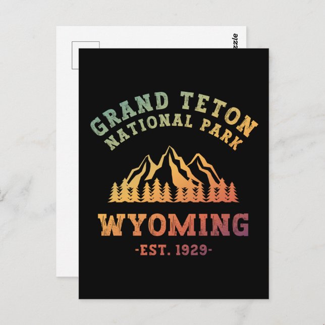 Grand Teton National Park Wyoming USA Gradient Postcard (Front/Back)