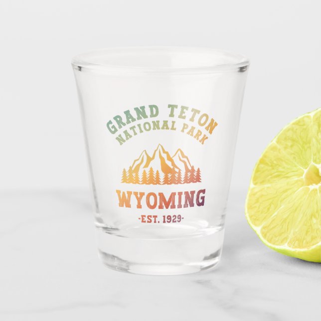 Grand Teton National Park Wyoming USA Gradient Shot Glass (Front)