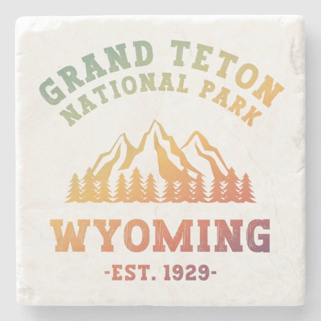 Grand Teton National Park Wyoming USA Gradient  Stone Coaster (Front)