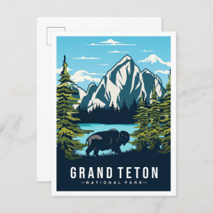 Grand Teton National Park Wyoming USA Travel Postcard