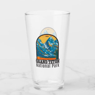 Grand Teton National Park Wyoming Vintage Glass