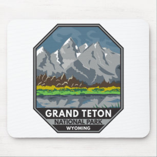 Grand Teton National Park Wyoming Vintage Mouse Mat