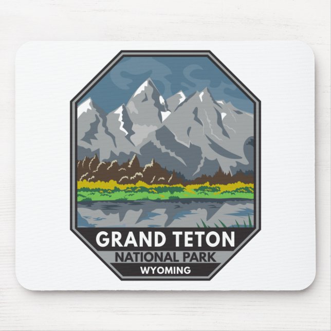 Grand Teton National Park Wyoming Vintage  Mouse Mat (Front)