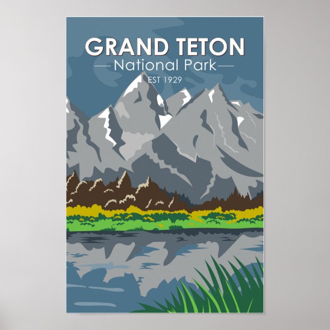 Grand Teton National Park Wyoming Vintage  Poster (Front)
