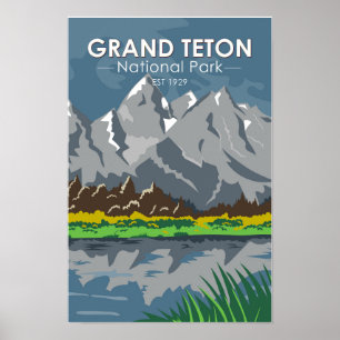 Grand Teton National Park Wyoming Vintage Poster