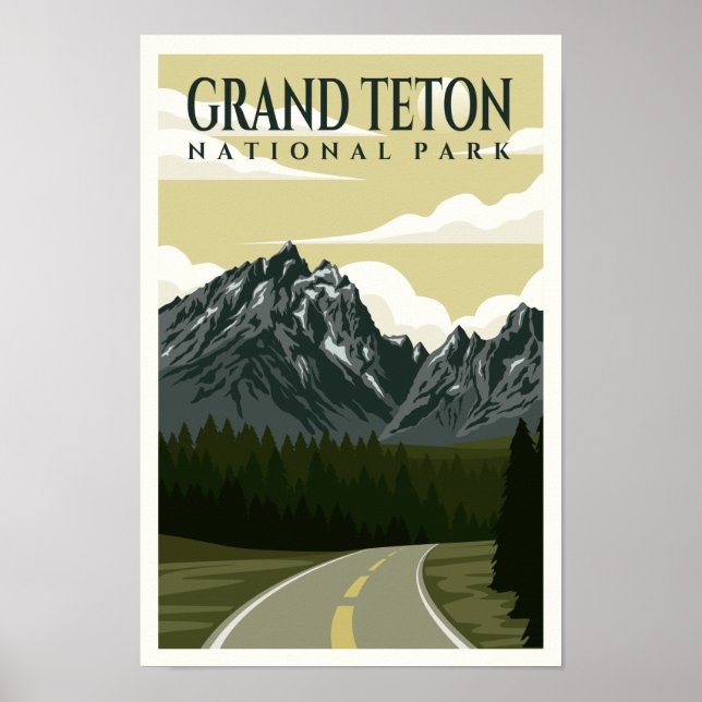 Grand Teton National Park Wyoming Vintage Poster (Front)