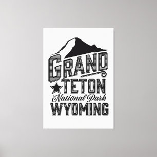 Grand Teton National Park, Wyoming Vintage poster Canvas Print